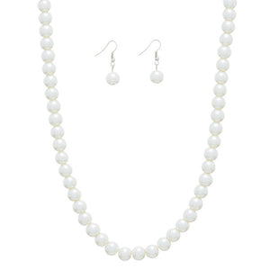 Faux Ivory Pearl Necklace Set